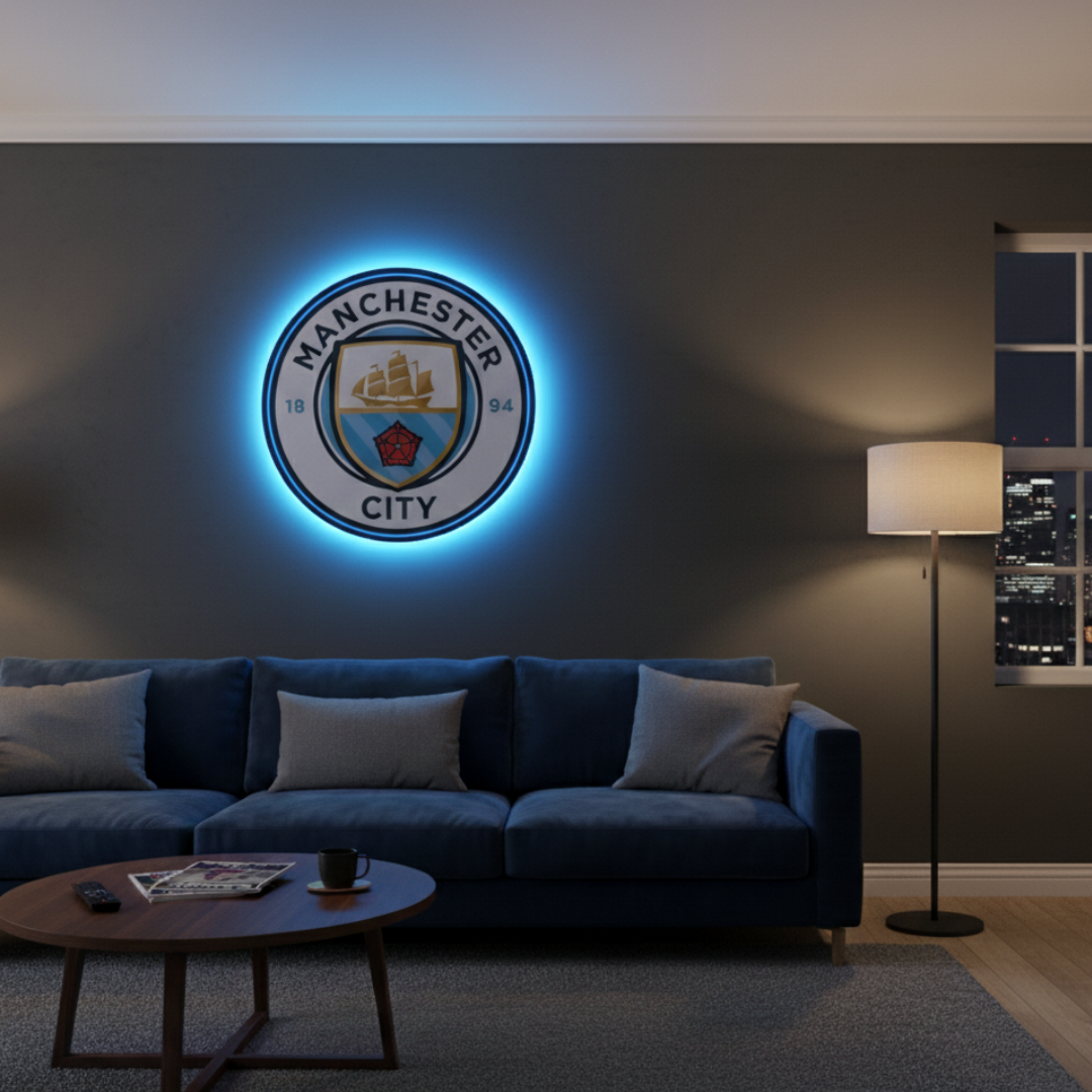 Manchester City Crest LED Backlit Wallpop