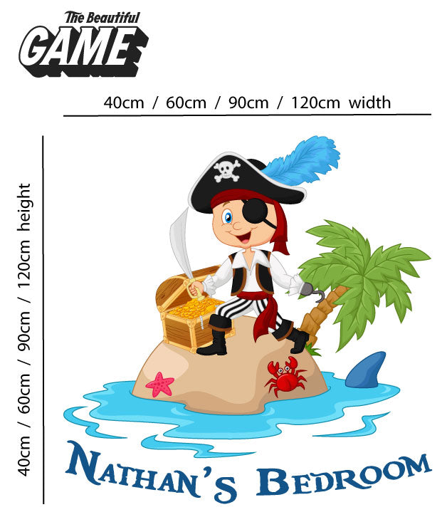 Pirate Wall Sticker Island Personalised Name