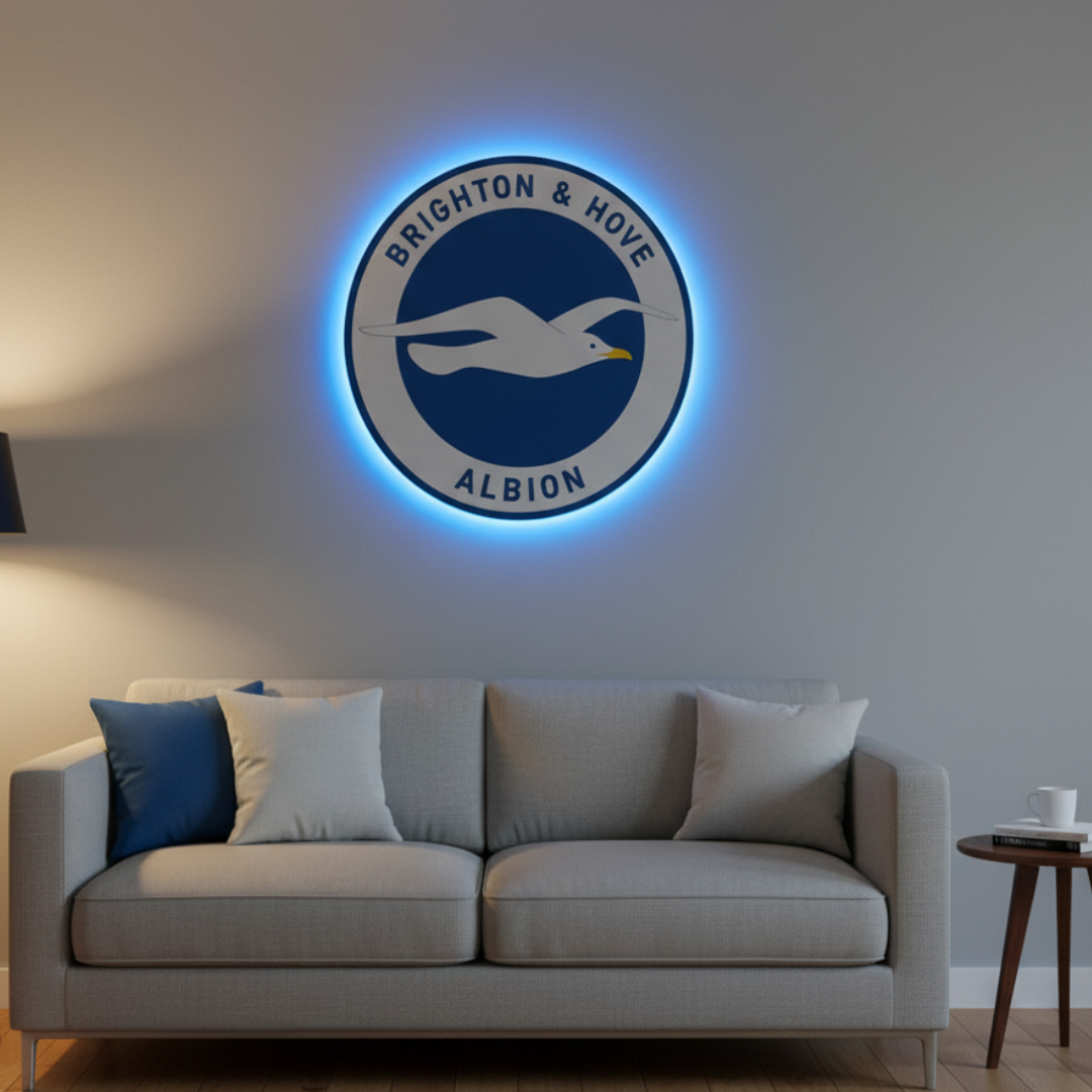 Brighton & Hove Albion Crest LED Backlit Wallpop