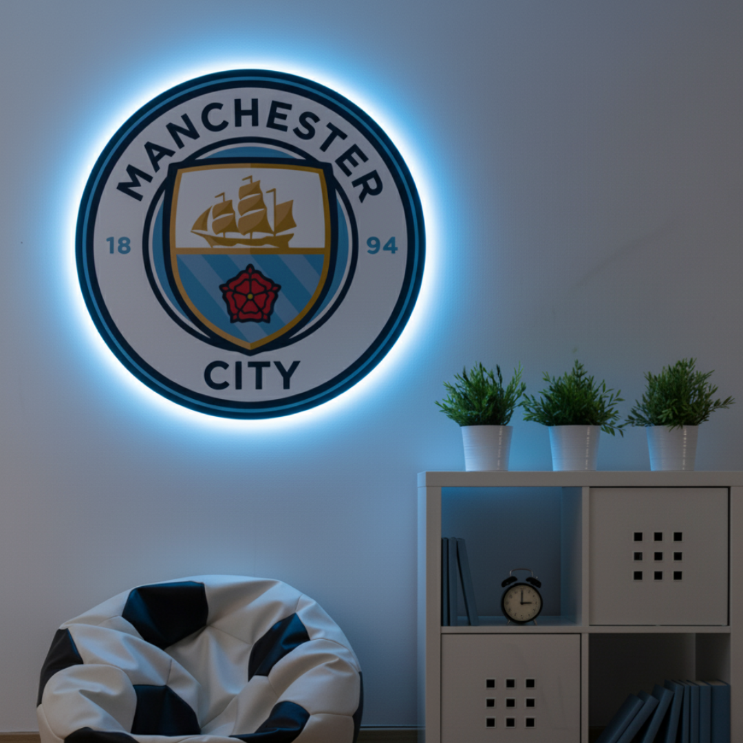 Manchester City Crest LED Backlit Wallpop
