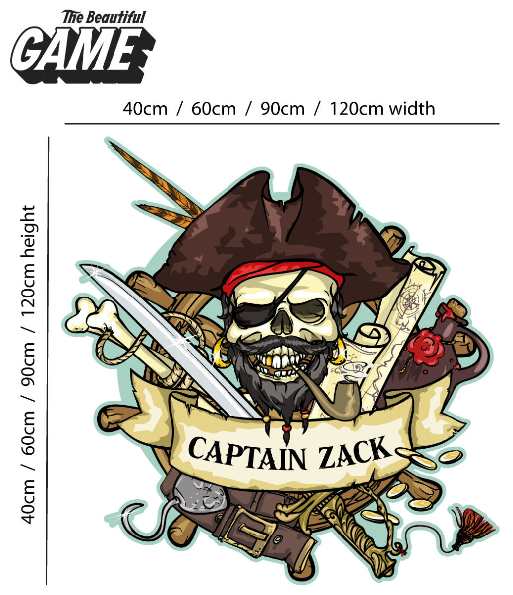Pirate Wall Sticker Personalised Name Skull