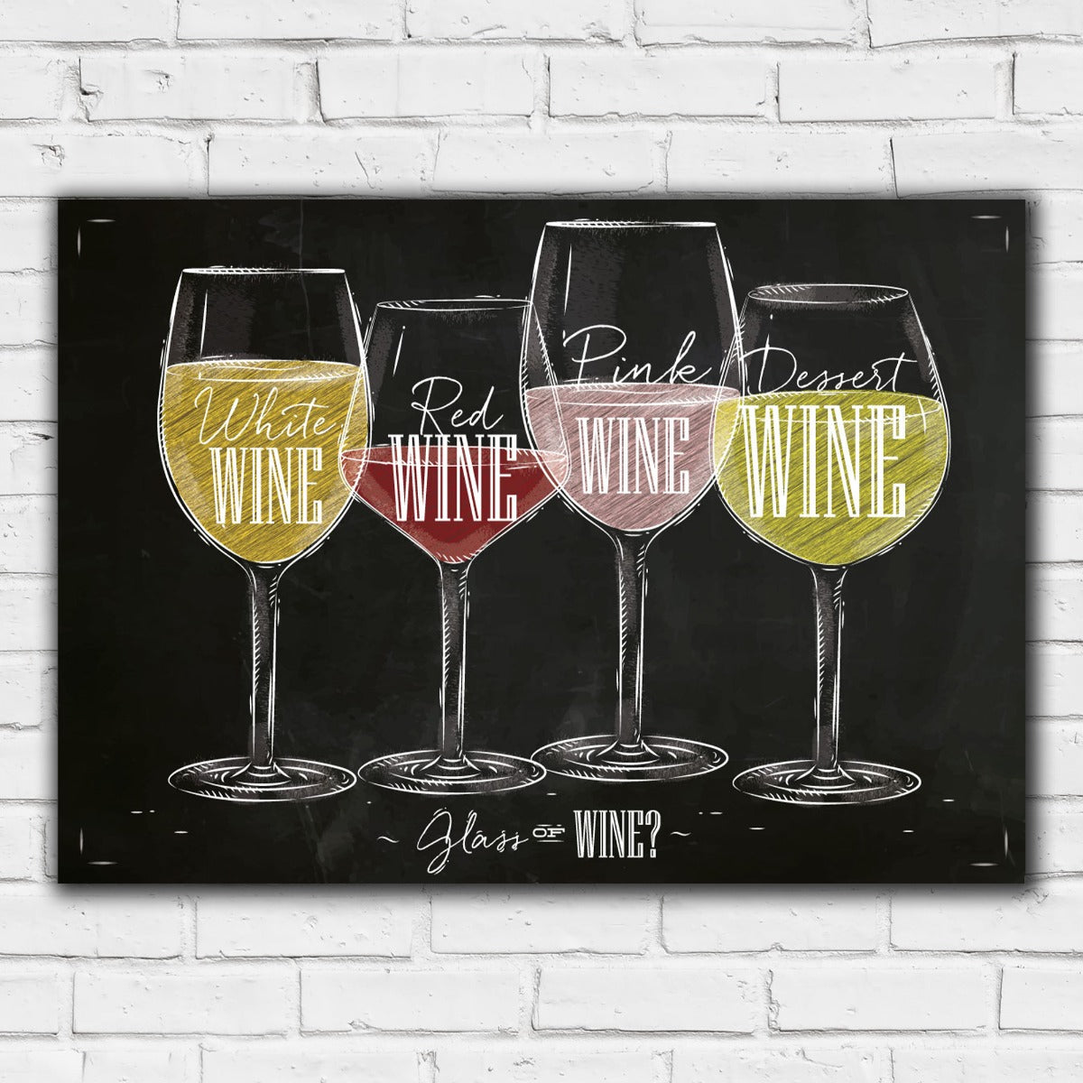 Alcohol Print - 4 Wine Glasses Sketch