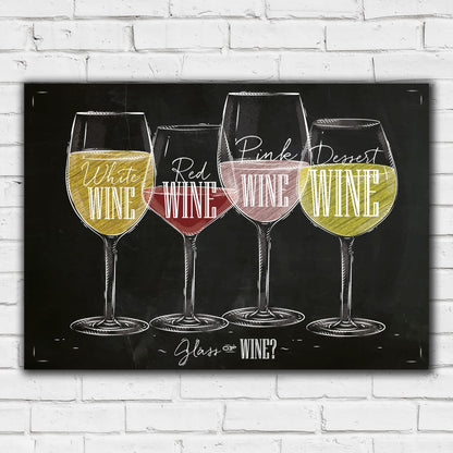 Alcohol Print - 4 Wine Glasses Sketch