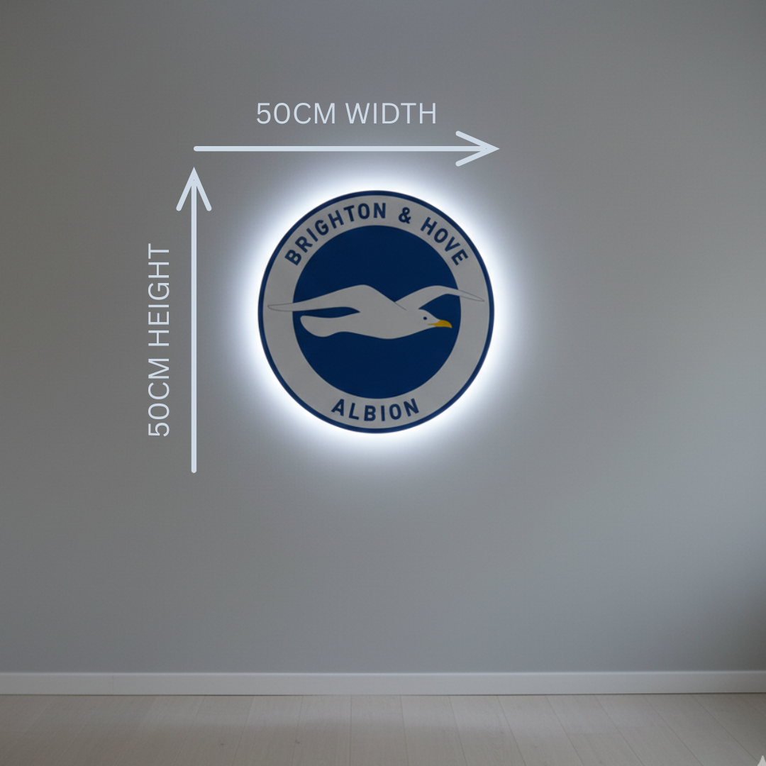 Brighton & Hove Albion Crest LED Backlit Wallpop