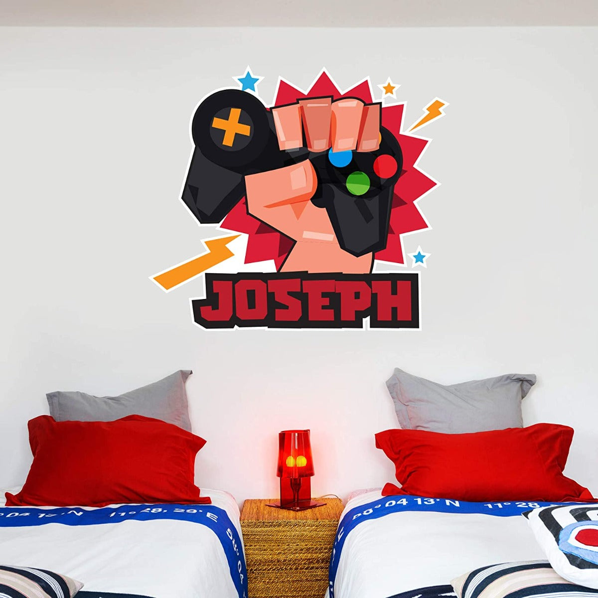 Gaming Controller Fist Personalised Name Wall Sticker