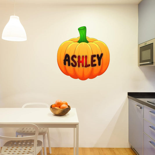 Halloween Wall Sticker - Personalised Name Pumpkin