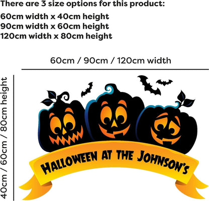 Halloween Wall Sticker - Pumpkins Personalised Banner