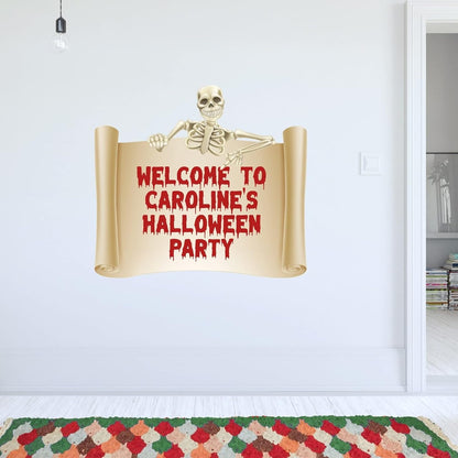 Halloween Wall Sticker - Personalised Scroll