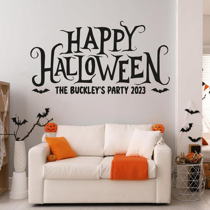 Halloween Wall Sticker - Personalised Family Party Sign