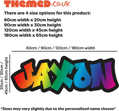 Graffiti Name Wall Sticker Rainbow Colour