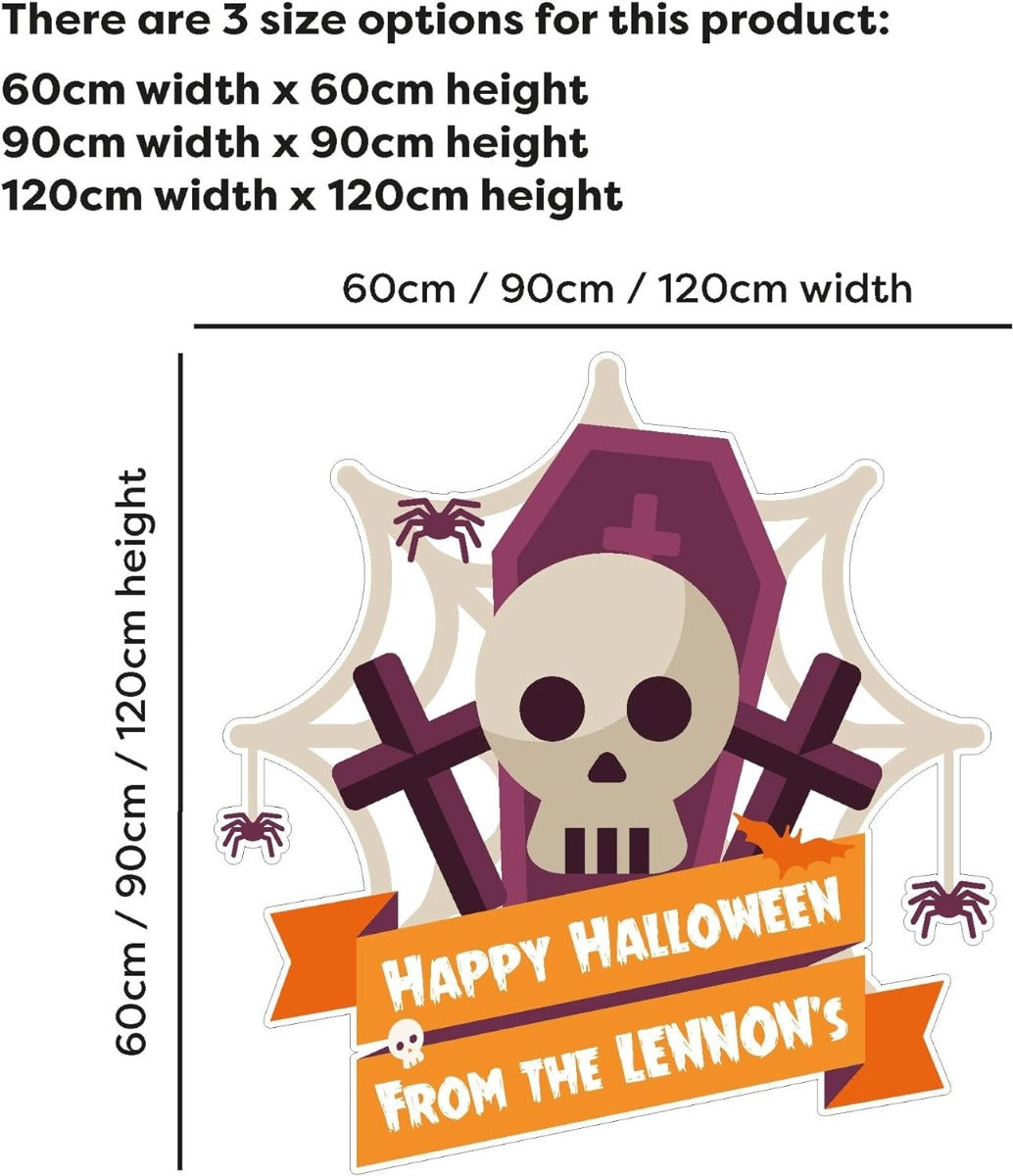 Halloween Wall Sticker - Personalised Skull Sign