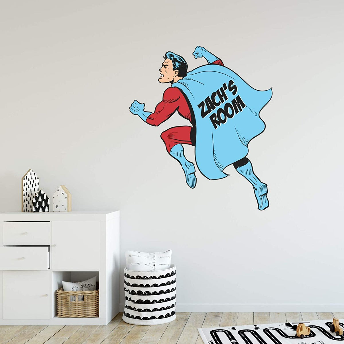 Superhero Cape Personalised Name Wall Sticker