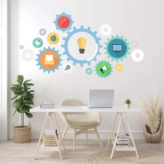Cogs Icons Wall Sticker