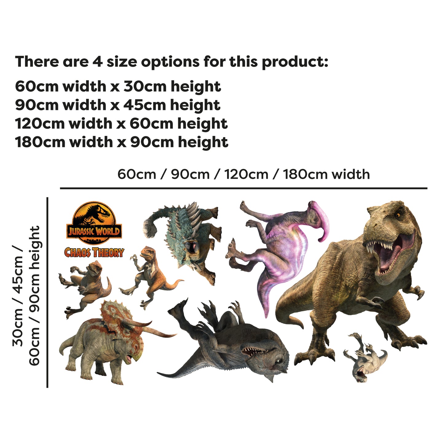 Jurassic Chaos Theory Wall Sticker - 8 Character Set Wall Art