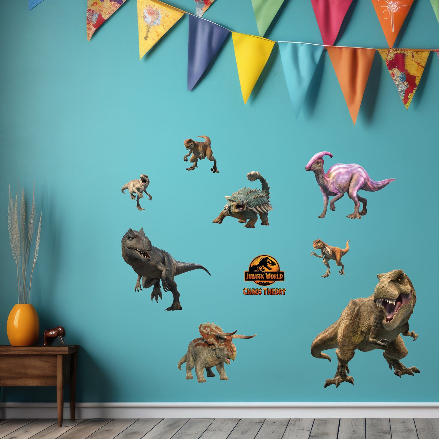 Jurassic Chaos Theory Wall Sticker - 8 Character Set Wall Art