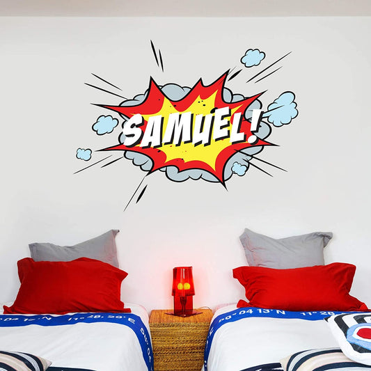 Personalised Comic Book Name Wall Sticker