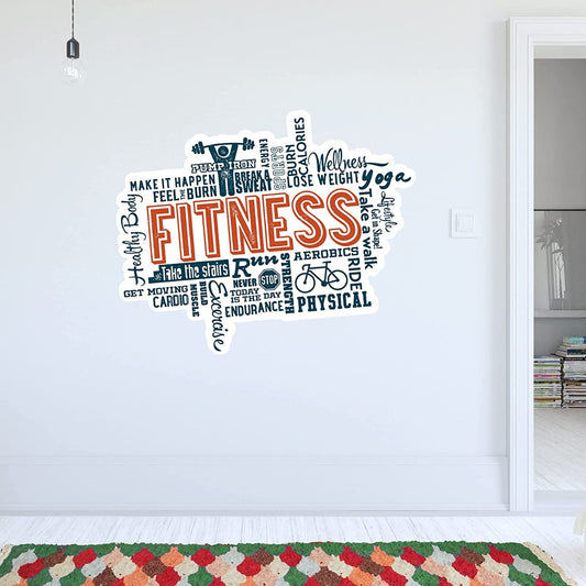 Fitness Word Cloud Wall Sticker