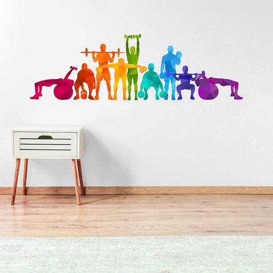Rainbow Gym Silhouettes Wall Sticker