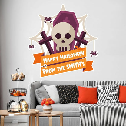 Halloween Wall Sticker - Personalised Skull Sign