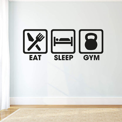 Eat Sleep Gym Icons Wall Sticker
