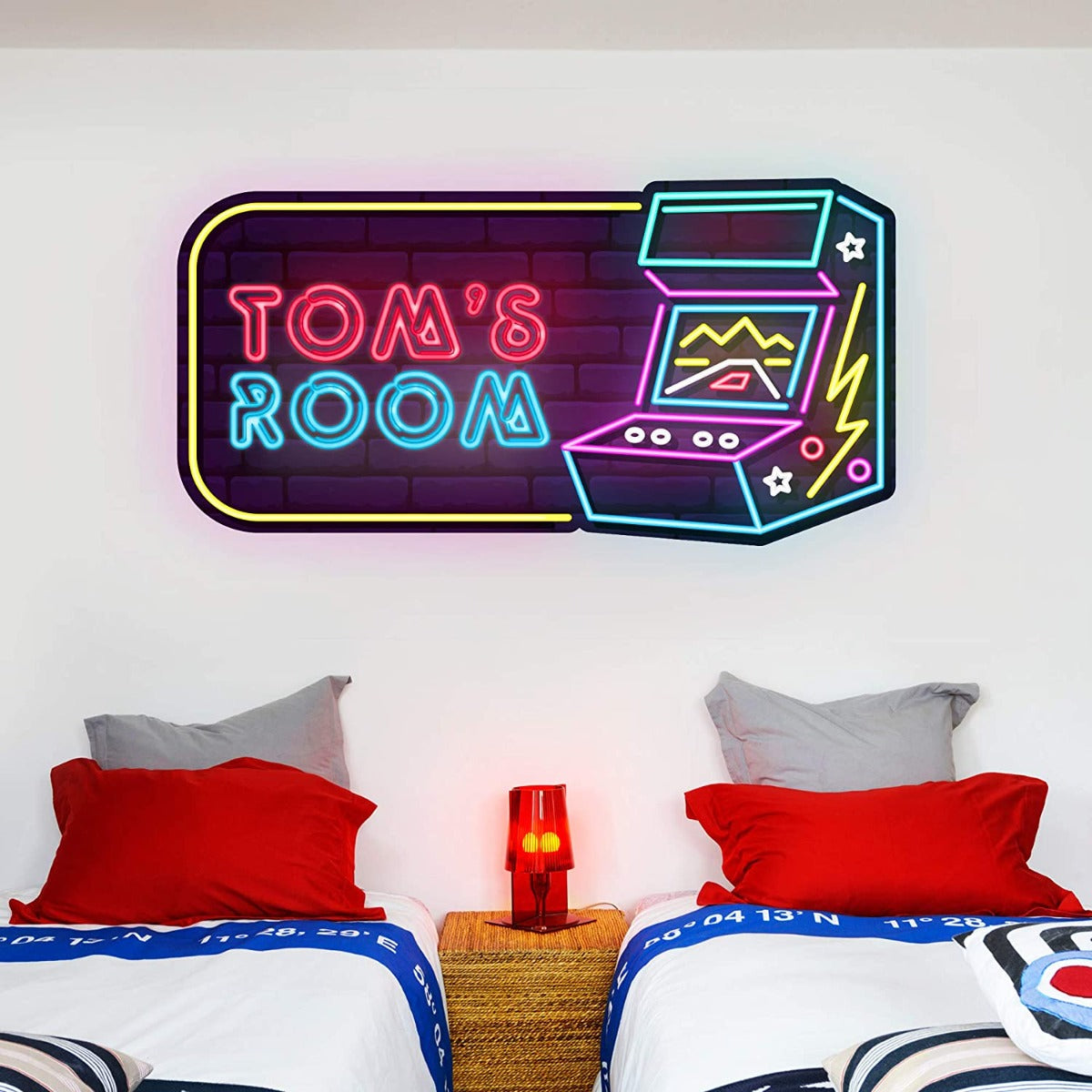 Personalised Arcade Game Neon Sign Wall Sticker