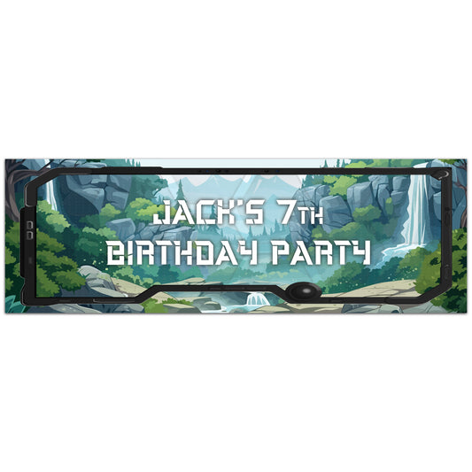 Gaming Birthday – Adventure Level Personalised Banner Wall Sticker