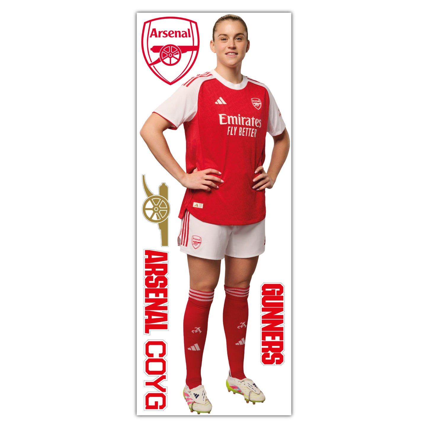 Arsenal FC - Alessia Russo 25/26 Player Wall Sticker + Gunners Decal Set