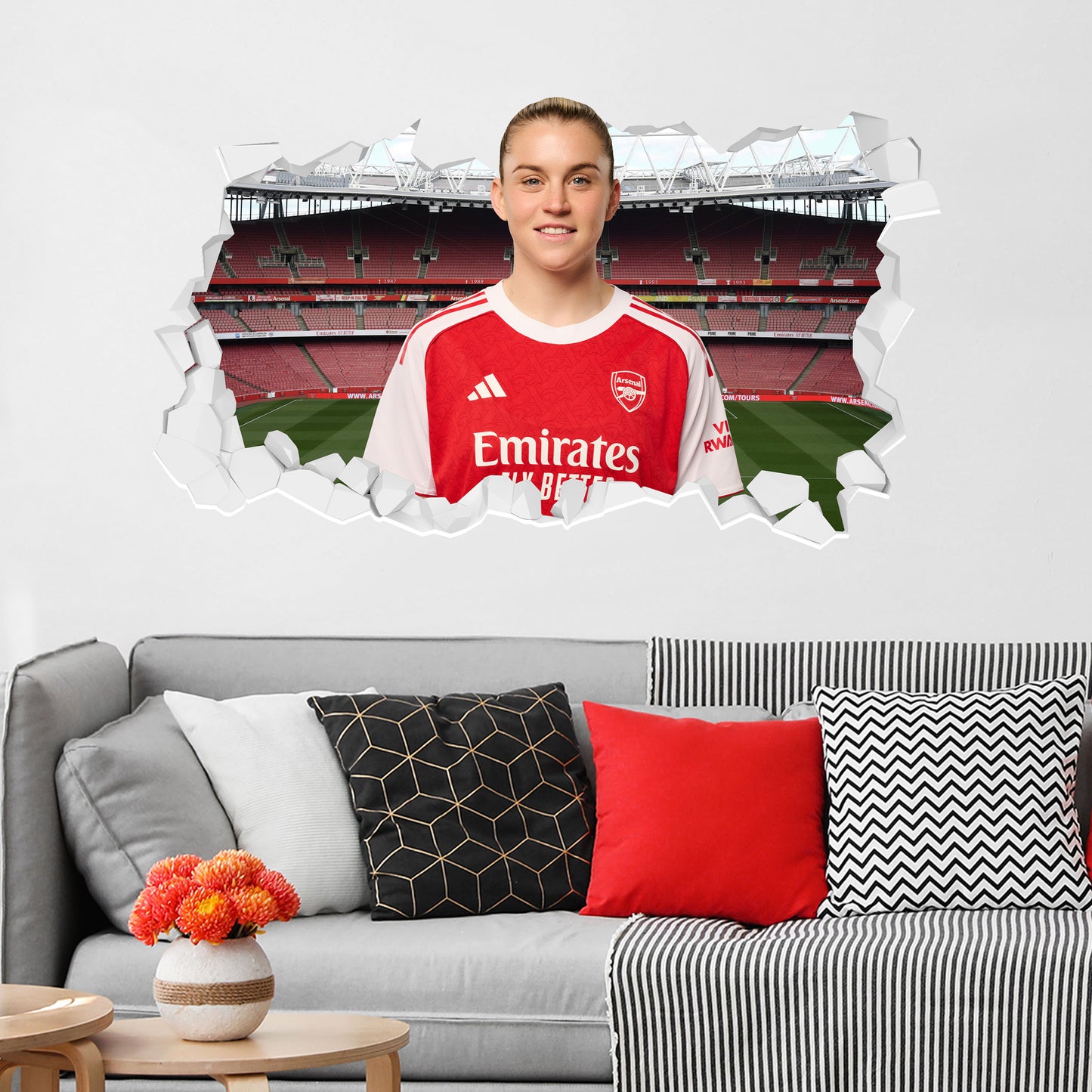 Arsenal FC Wall Sticker - Alessia Russo 25/26 Broken Wall