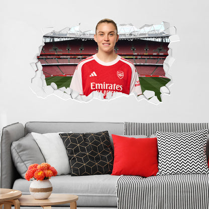 Arsenal FC Wall Sticker - Alessia Russo 25/26 Broken Wall