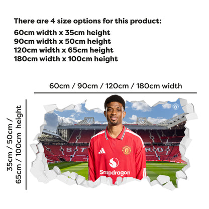 Manchester United FC Wall Sticker - Amad Diallo 26/27 Broken Wall Decal
