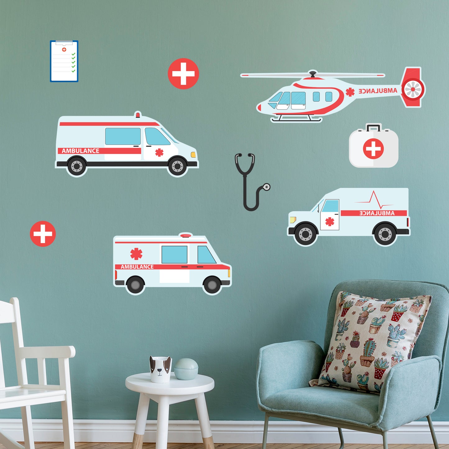 Emergency Services Wall Sticker - Ambulance Decal Set Wall Art