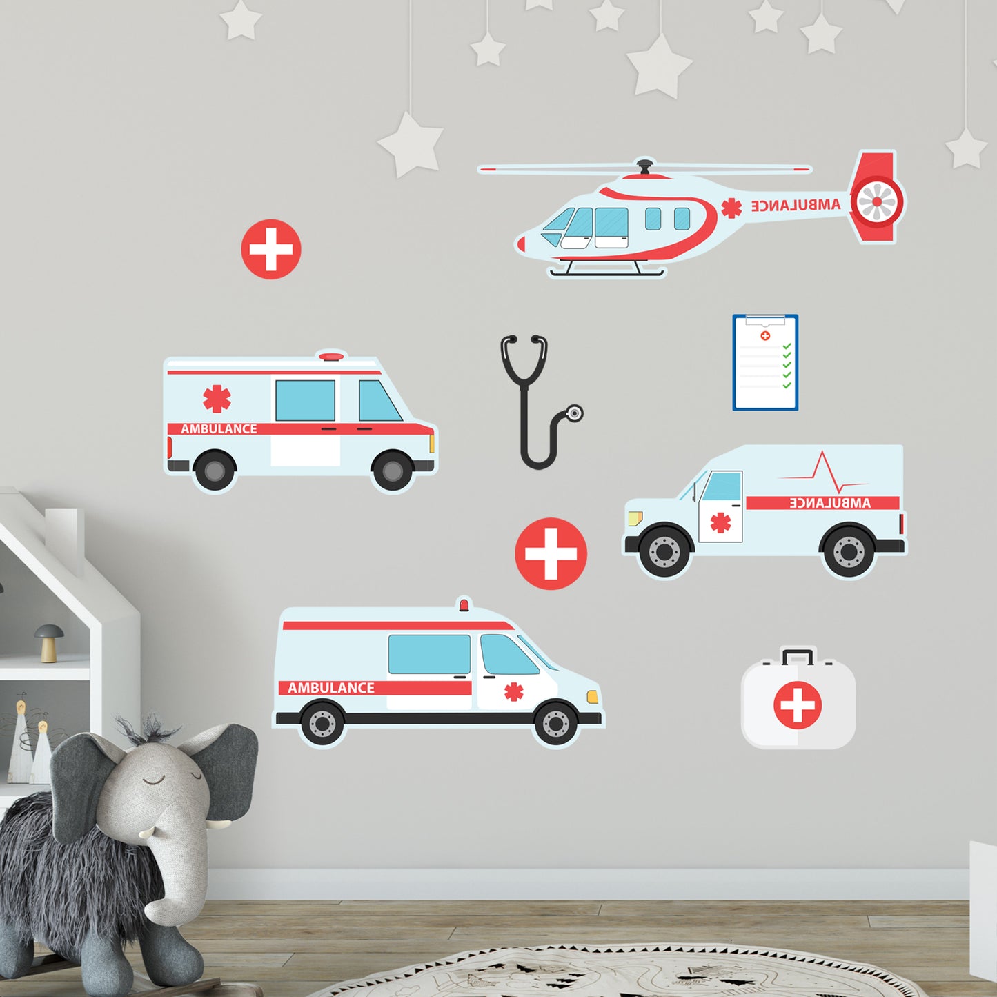 Emergency Services Wall Sticker - Ambulance Decal Set Wall Art