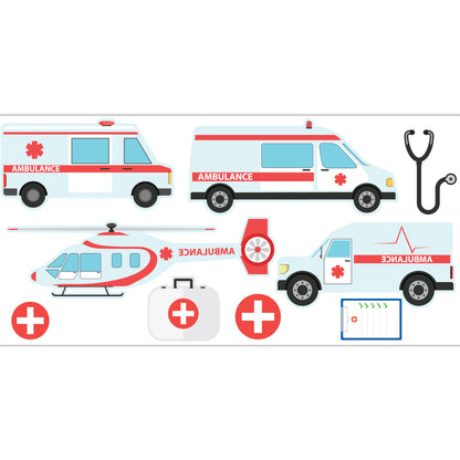 Emergency Services Wall Sticker - Ambulance Decal Set Wall Art
