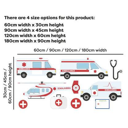 Emergency Services Wall Sticker - Ambulance Decal Set Wall Art