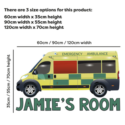 Emergency Services Wall Sticker - Ambulance Personalised Wall Art