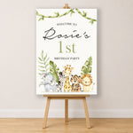 Animal Birthday Sign - Watercolour Jungle Animals Personalised Foamex Board
