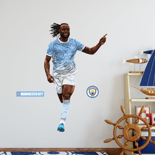 Manchester City - Semenyo 26/27 Illustration Wall Sticker