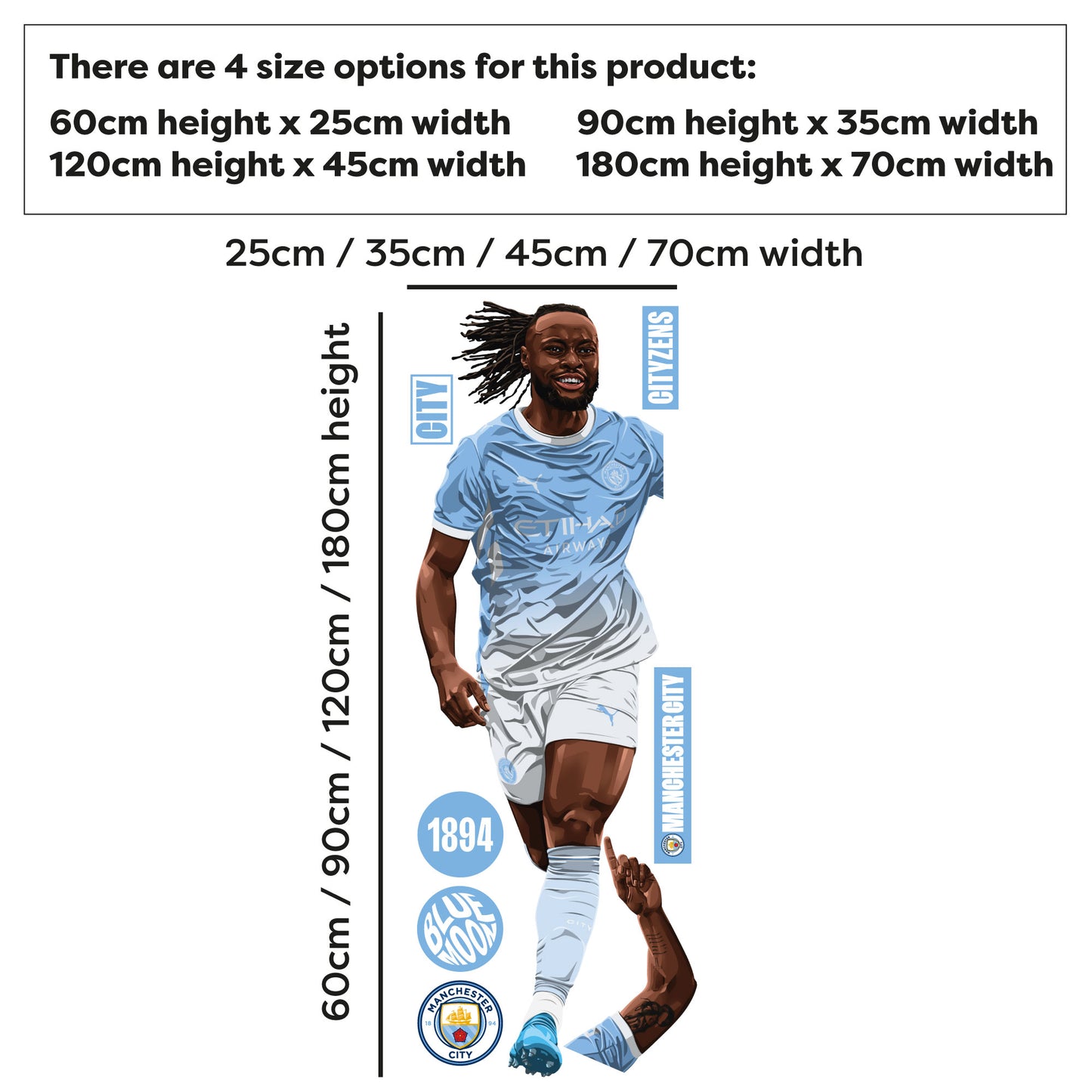 Official Manchester City - Semenyo 26/27 Illustration Wall Sticker