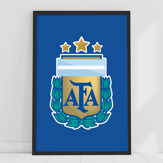 Argentina Football Club - AFA Poster Crest Dark Blue Background Print