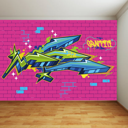 Pink Graffiti Arrows Full Wall Mural