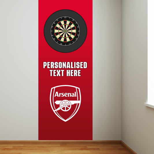 Arsenal FC Wall Sticker - Dart Board Backdrop with Personalised Text Wall Art