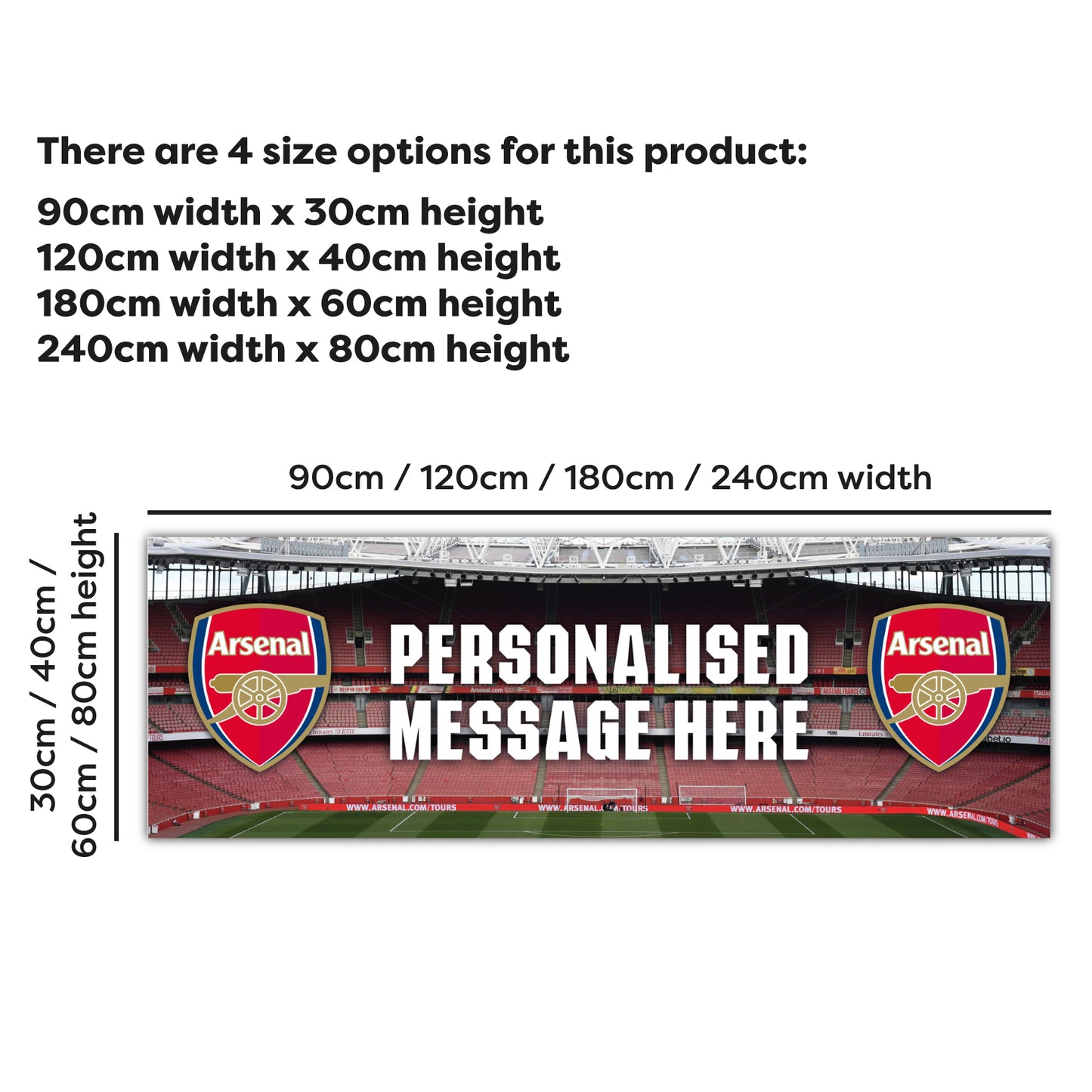Arsenal Birthday - Personalised Football Banner Wall Sticker