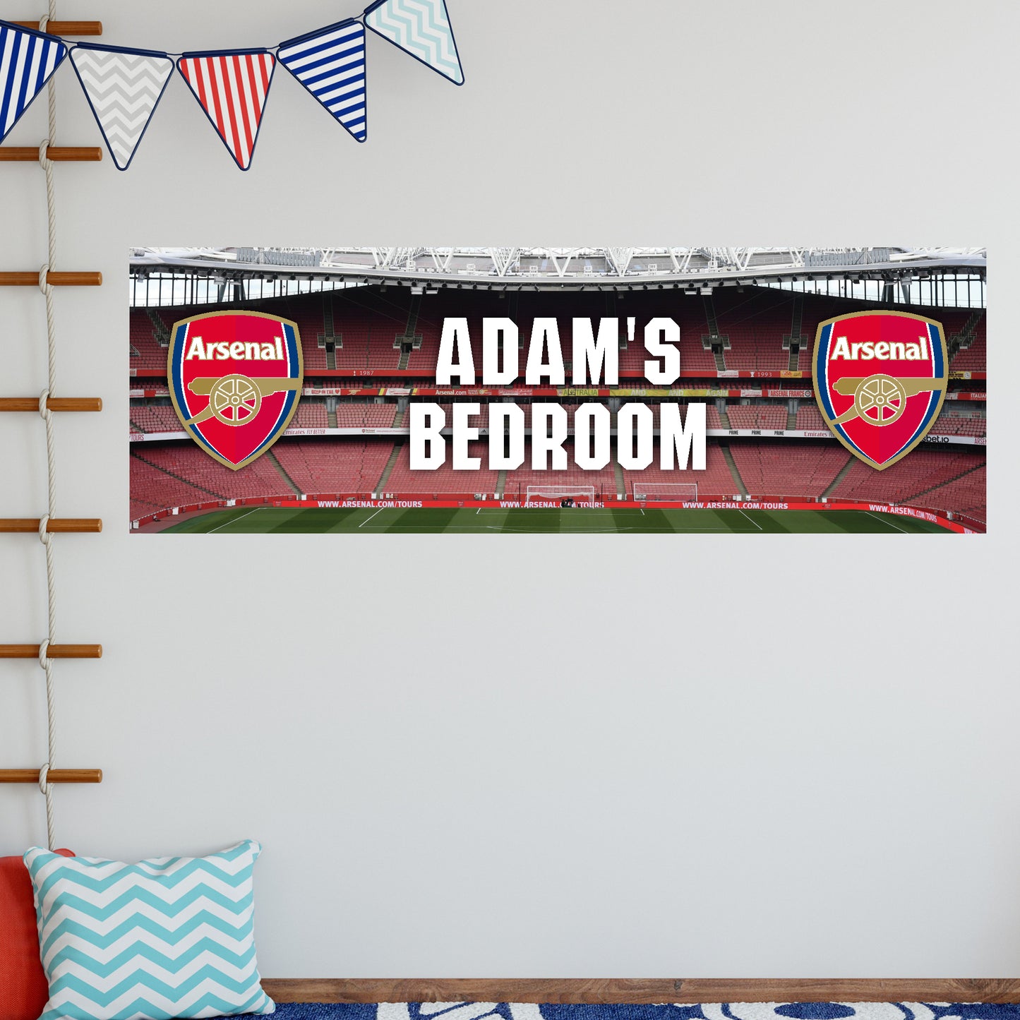 Arsenal Birthday - Personalised Football Banner Wall Sticker