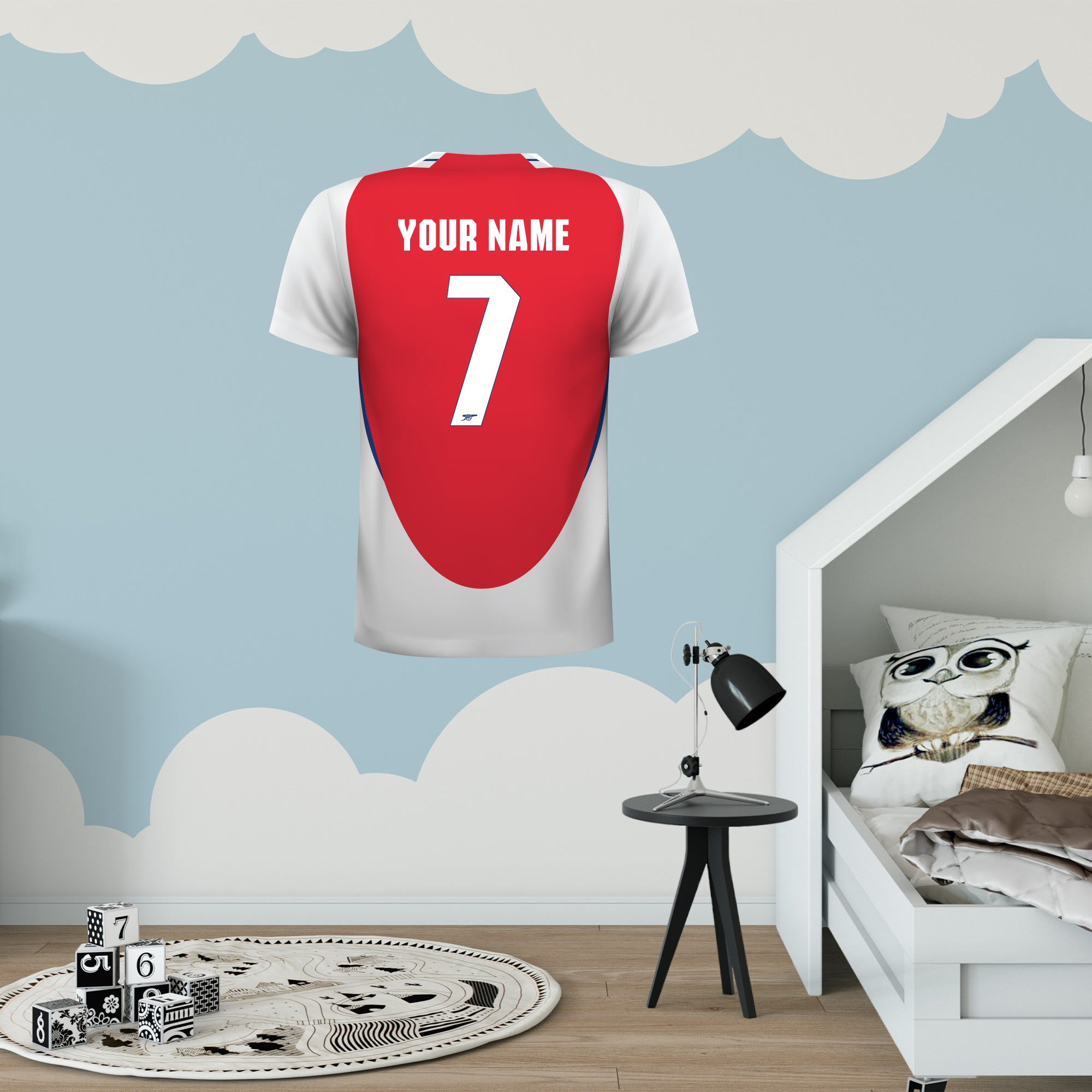 Arsenal Football Club Personalised Shirt Design Bedroom Wall Sticker ...