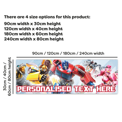 Transformers Birthday - Autobots Group Personalised Banner Wall Sticker