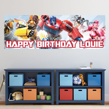 Transformers Birthday - Autobots Group Personalised Banner Wall Sticker