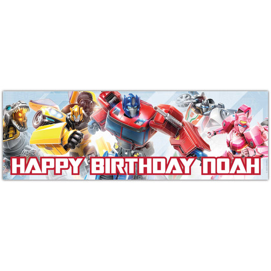 Transformers Birthday - Autobots Group Personalised Banner Wall Sticker