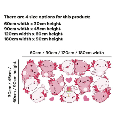 Axolotl Wall Sticker - Pink Axolotl Decal Set Wall Sticker