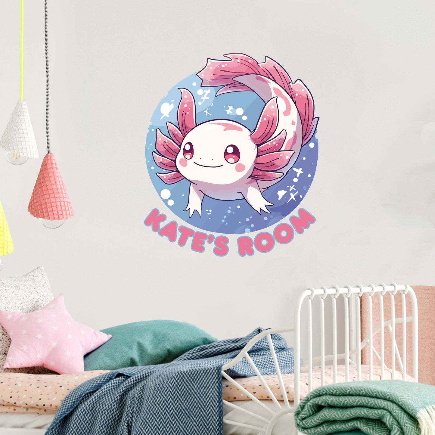 Axolotl Wall Sticker - Axolotl Swimming Personalised Wall Art