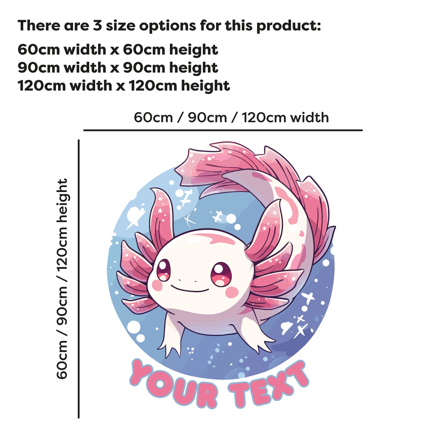 Axolotl Wall Sticker - Axolotl Swimming Personalised Wall Art